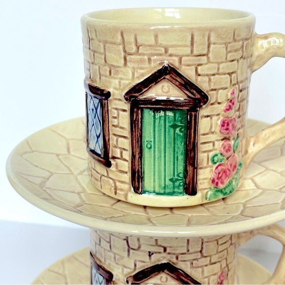 Sylva Ceramics Cottage Teacup Saucer Set Staffordshire Hand Painted Engl… - Picture 7 of 9